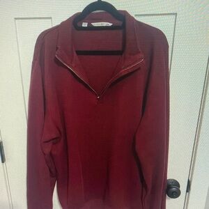 Tommy Hilfiger Men's Maroon Zip-Up Sweater